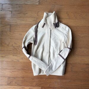 Armani Exchange Cream Ribbed Sweater